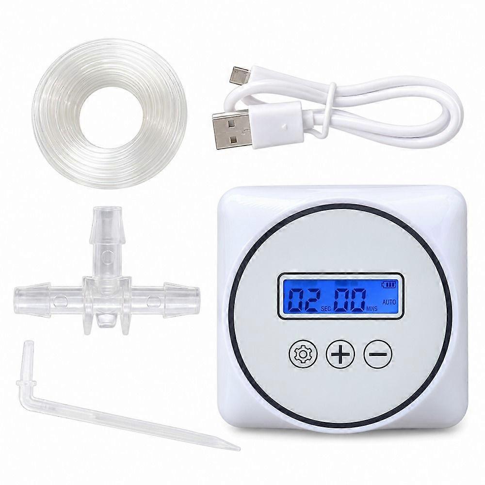 Drip Irrigation Kit with Digital Timer Display and Self-Priming Pump for Potted Plants