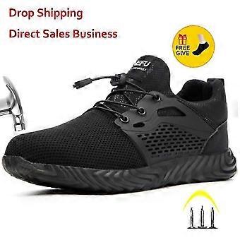Steel Toe Safety Shoes Men Breathable Mesh Work Boots Lightweight Comfortable Puncture Proof Summer Men's Work Boots-SSZFV