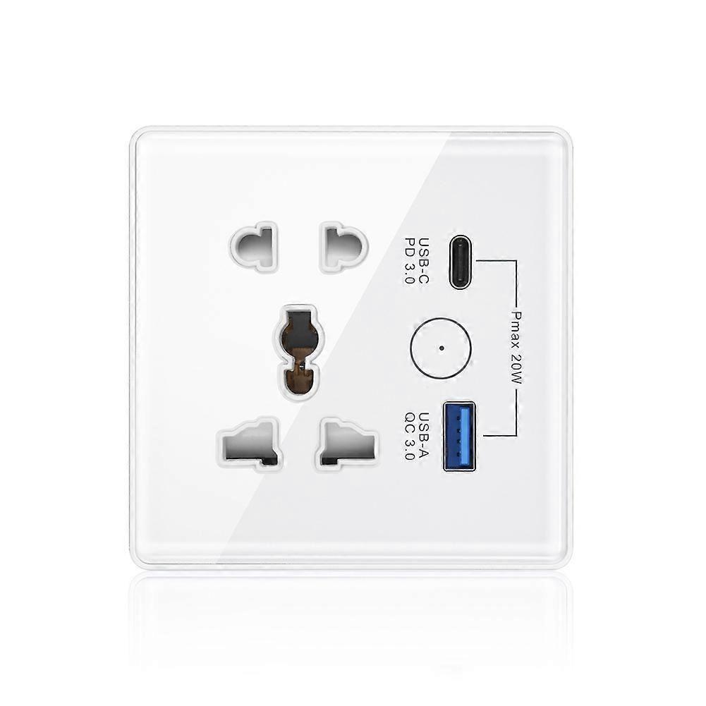 Tuya Smart Socket with TypeC+USB Fast Charging Remote Timing Socket WiFi Smart British Standard 86-Type Socket A-JNNJV