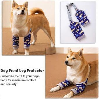 Dog Elbow Pads – Knee Wrap Front Leg Sleeves for Large Dogs, Wound Protection & Anti-Licking Brace for Injured Legs or Joints (Sleeve Length 13.3in，