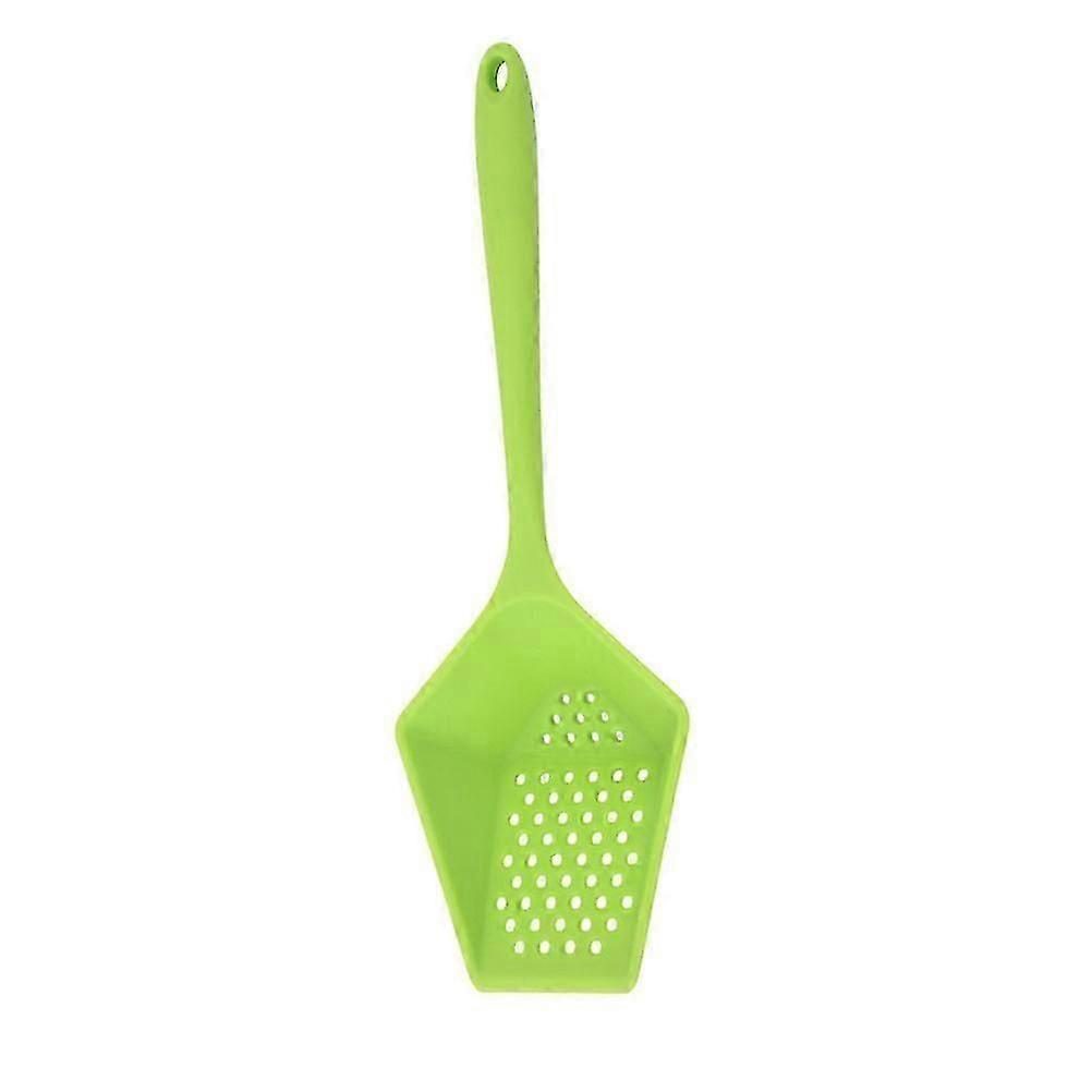 Long-Handle Silicone Strainer Spoon