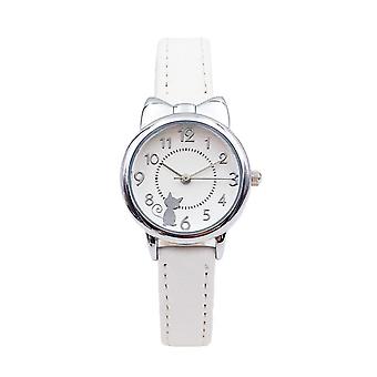 Veeki Girl Watch Watch Cat Multi-Color Orologi al quarzo Orologi per ragazze Orologio da polso Orologi a rosetta Orologi colorati per studenti per ragazze (Colore: Silver-Wh