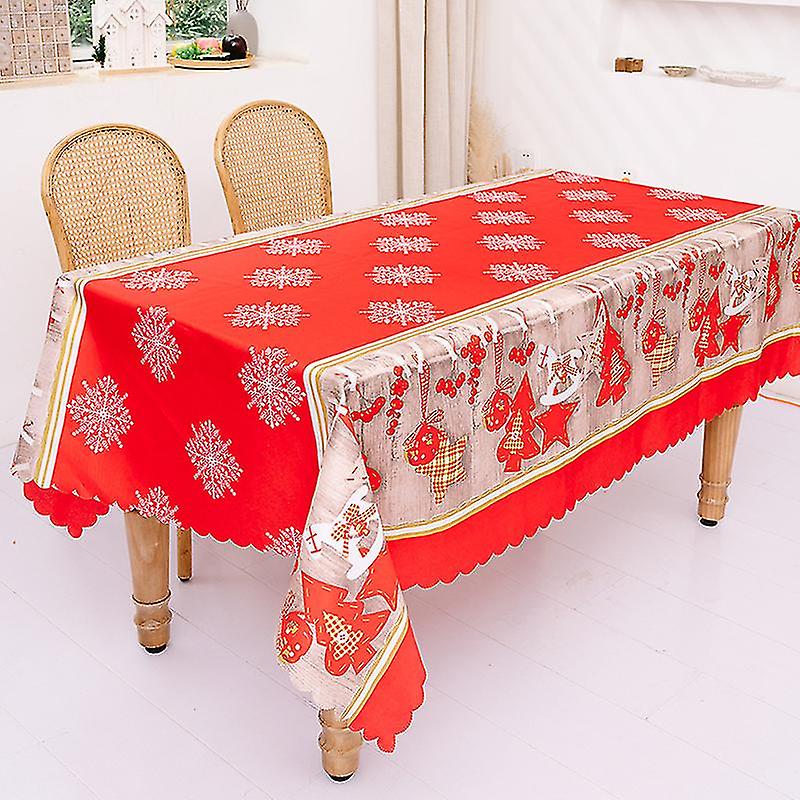 Christmas Tablecloth Warm Beautiful Easy Care Table Cover For Dining