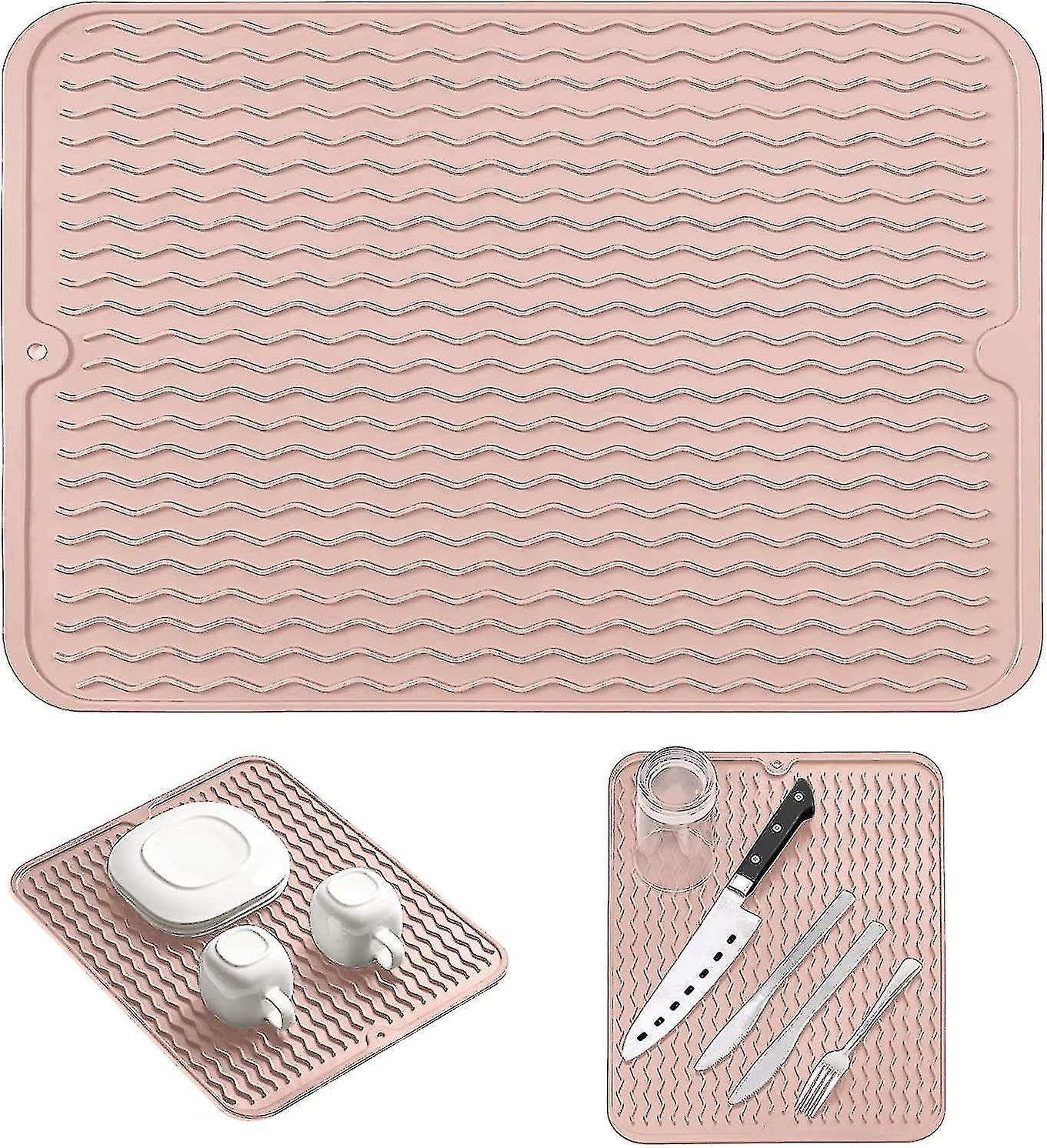 Silicone Dish Drying Mat,non-slip Dish Rubber Drying Mats Sink Mats 16*12 In