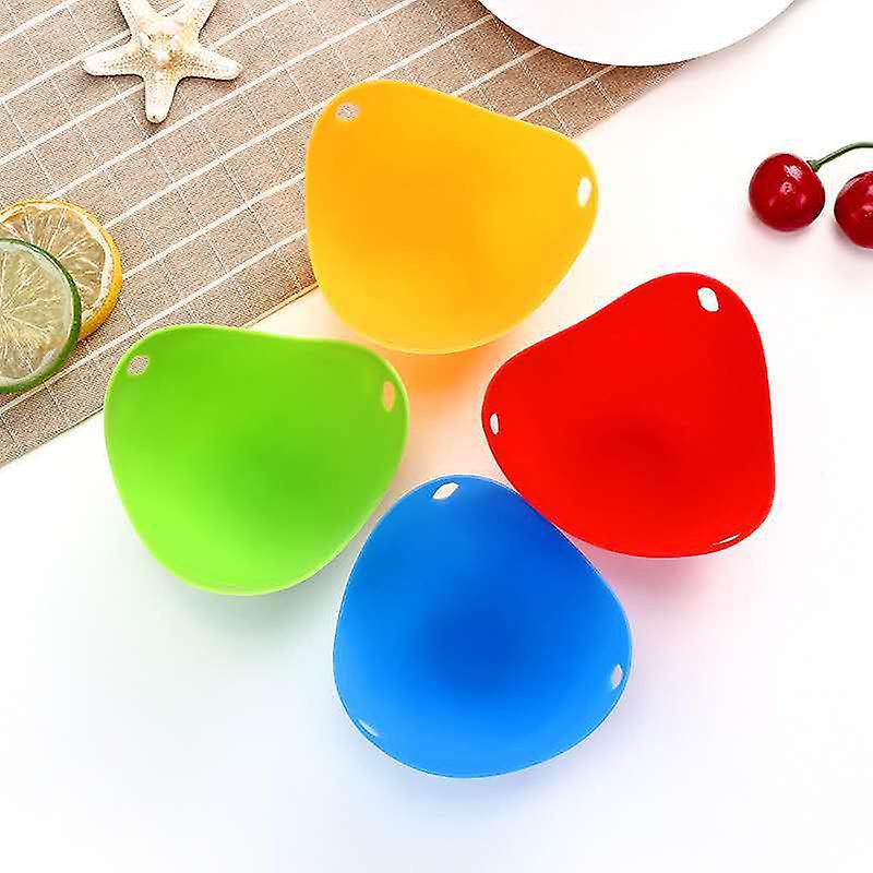 4-pack Silicone Boiled Eggs Poached Egg Skillet Non-stick Egg Boiled Egg Cups, Kitchen Microwave Or Stovetop Eggs, Four Colors