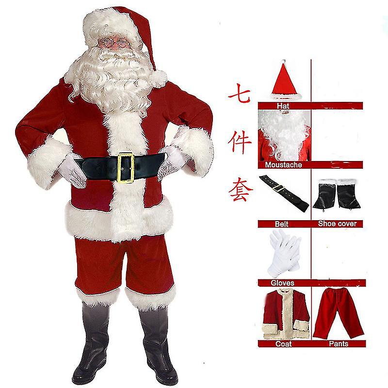 Christmas Clothes Santa Claus Costume Gold Velvet Festive Atmosphere Cosplay Performance Costume