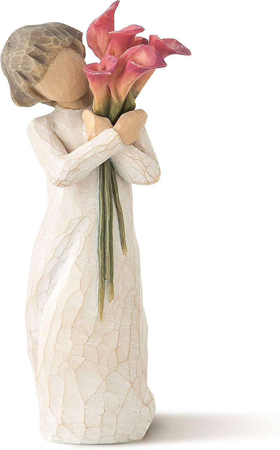 Pilar blommar, handsnidade och målade