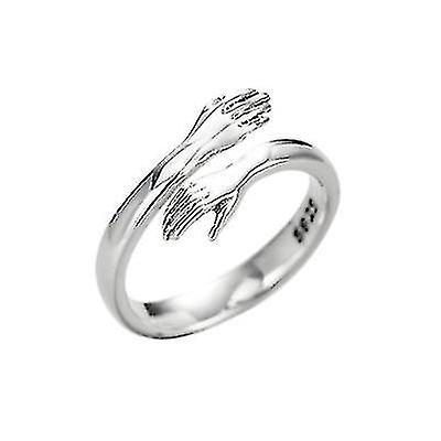 2pcs Two Hand Hug Couples Ring Couples Hug Ring Adjustable Ring
