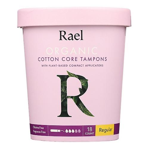 Rael Organic Cotton Core Regular Tampons ,18 Count