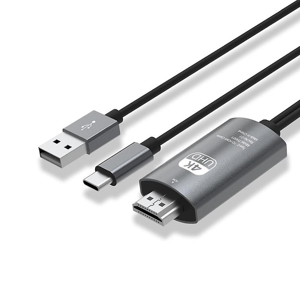 Type C To -compatible Cable Adapter 30hz Cable Adapter Usb Adapter Cable Laptop Projector Hd Conversion Cable Black