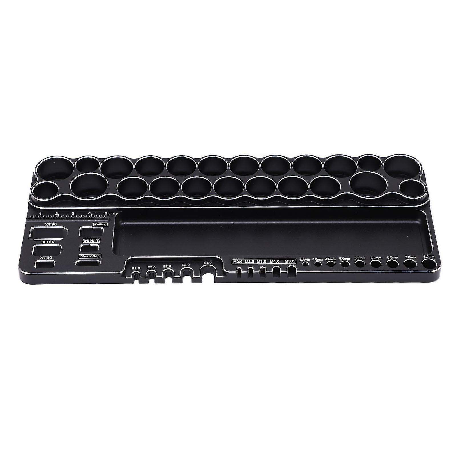 Rc Tools Storage Rack Aluminum Alloy Rc Screwdriver Scissors Tools Kit Organizer With Fixing Holesblack
