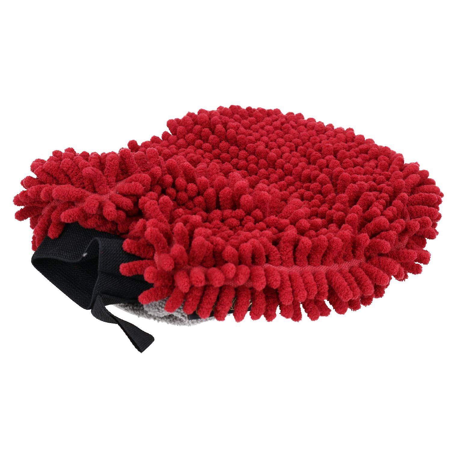 Red 2 in 1 Noodle Drying Grooming Mitt One Size Fits All Muddy Wet Dog Puppy