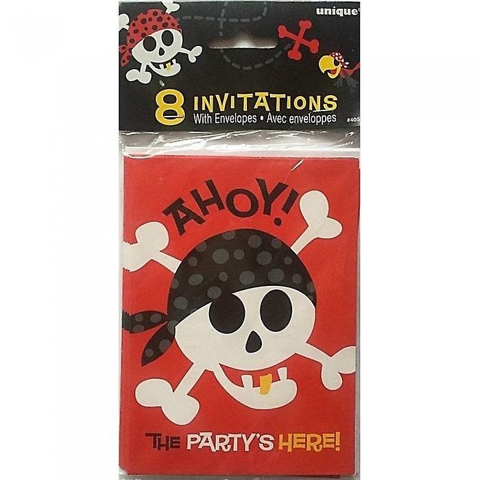 Unique Party Pirate Birthday Invitations (Pack Of 8)