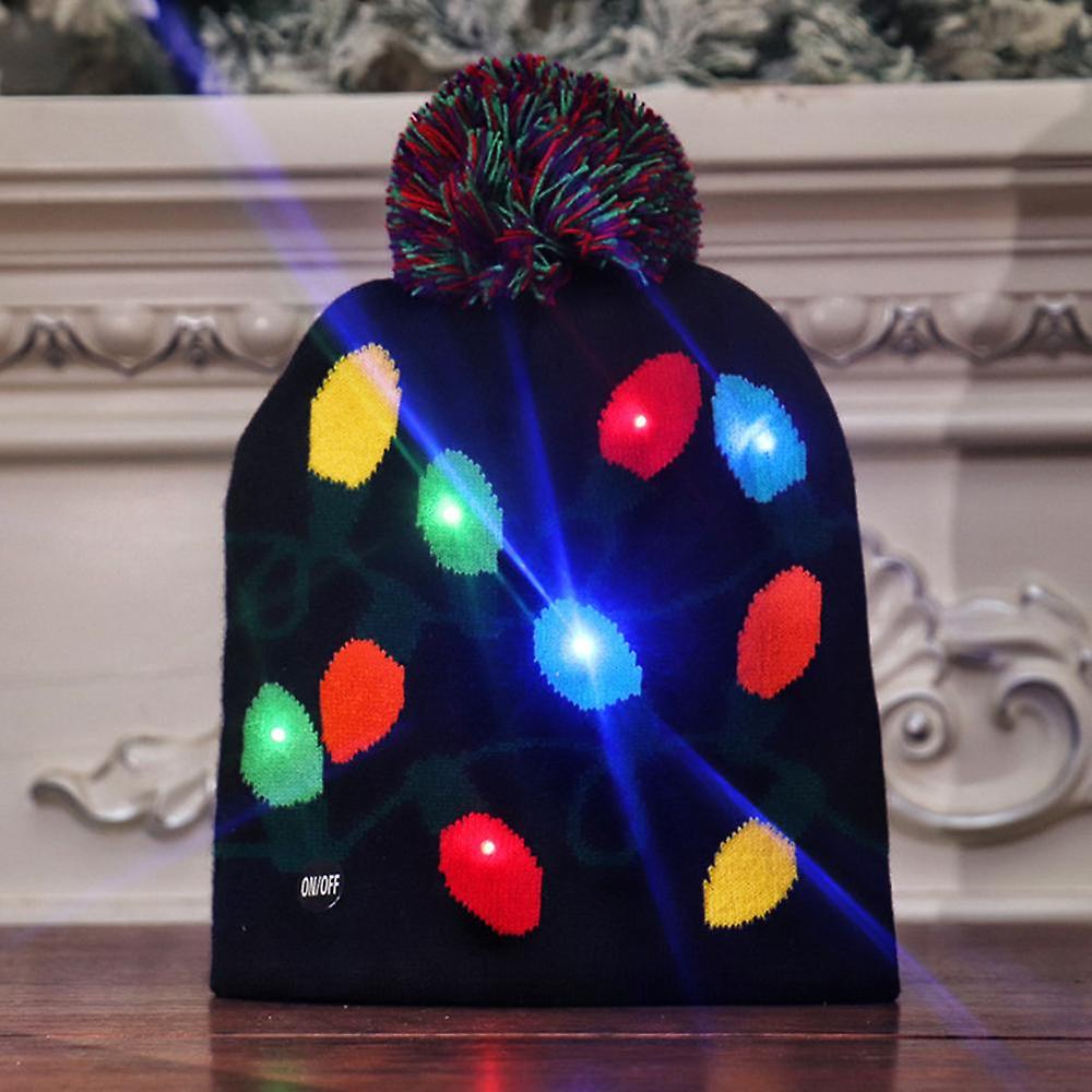 Decoratiuni de Craciun 3ode LED Light Pălării de Crăciun Beanie Crăciun Moș Crăciun Pălărie Light Up Tricotat Hat