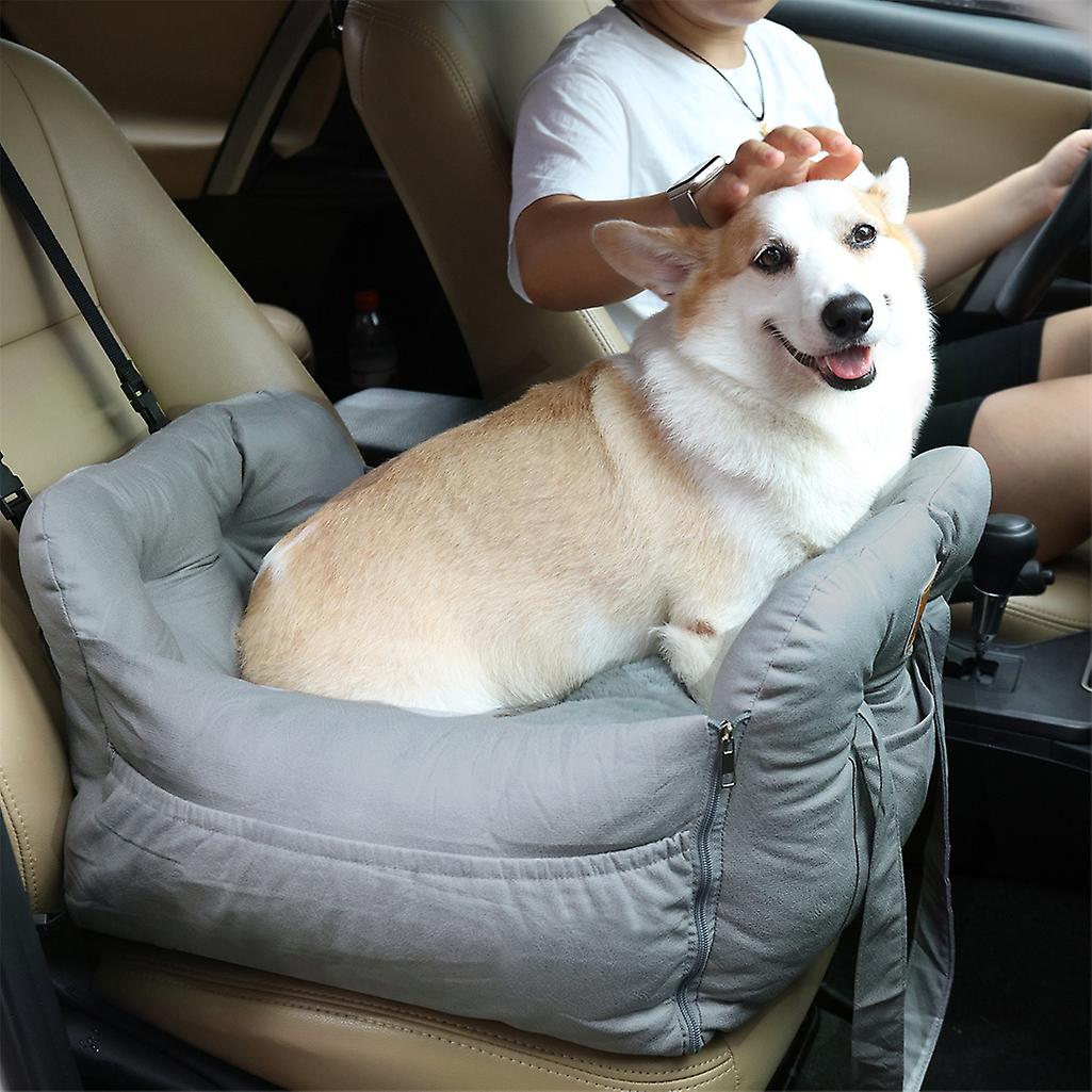 Portable Pet Dog Car Seat Cat Travel Bed Kennel Puppy Carrier Bed W/ Safety Belt