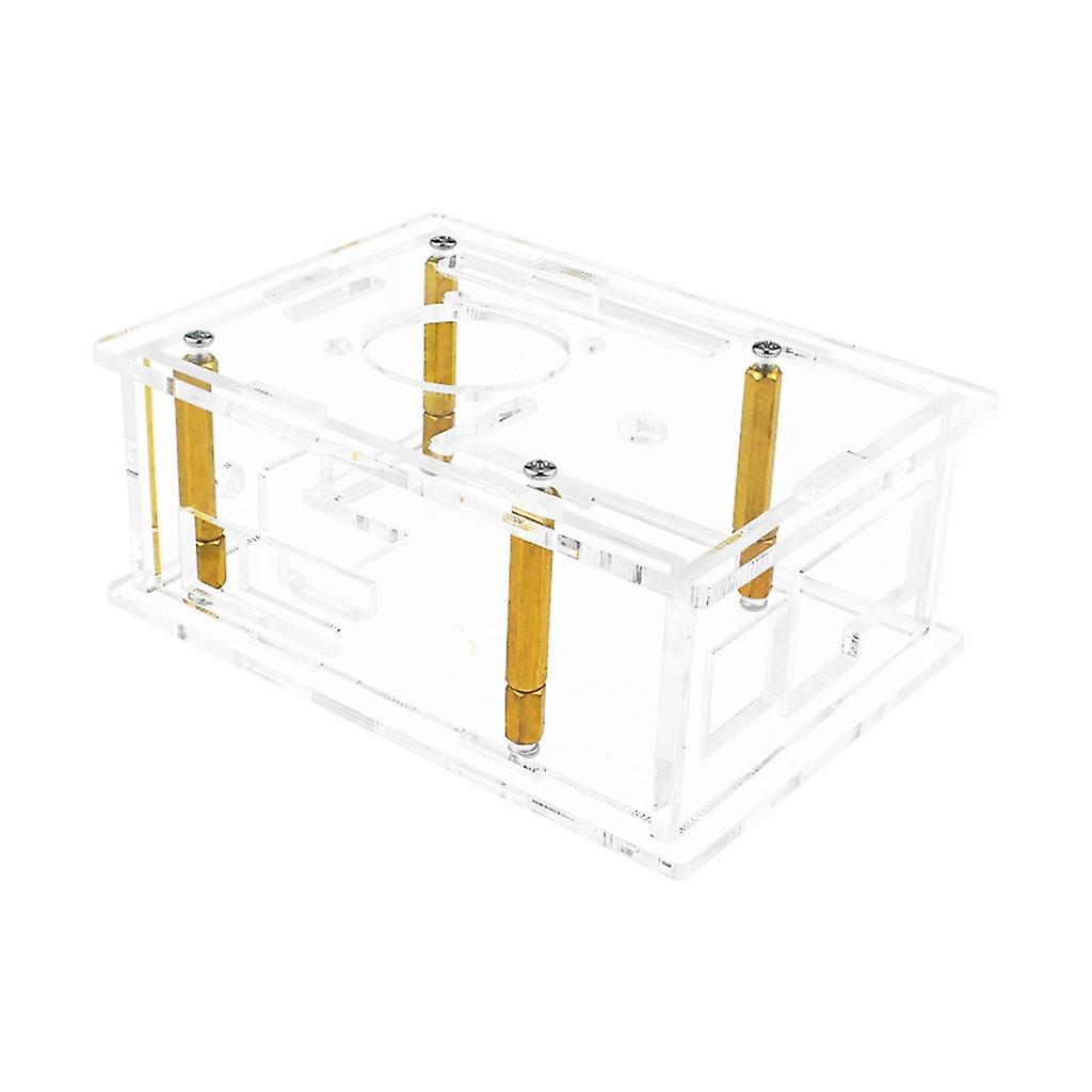 Protective Shells Case Outer Shells for Orange Pi 3B Development Board Acrylic Enclosure with Fan Heat Sink Accessory