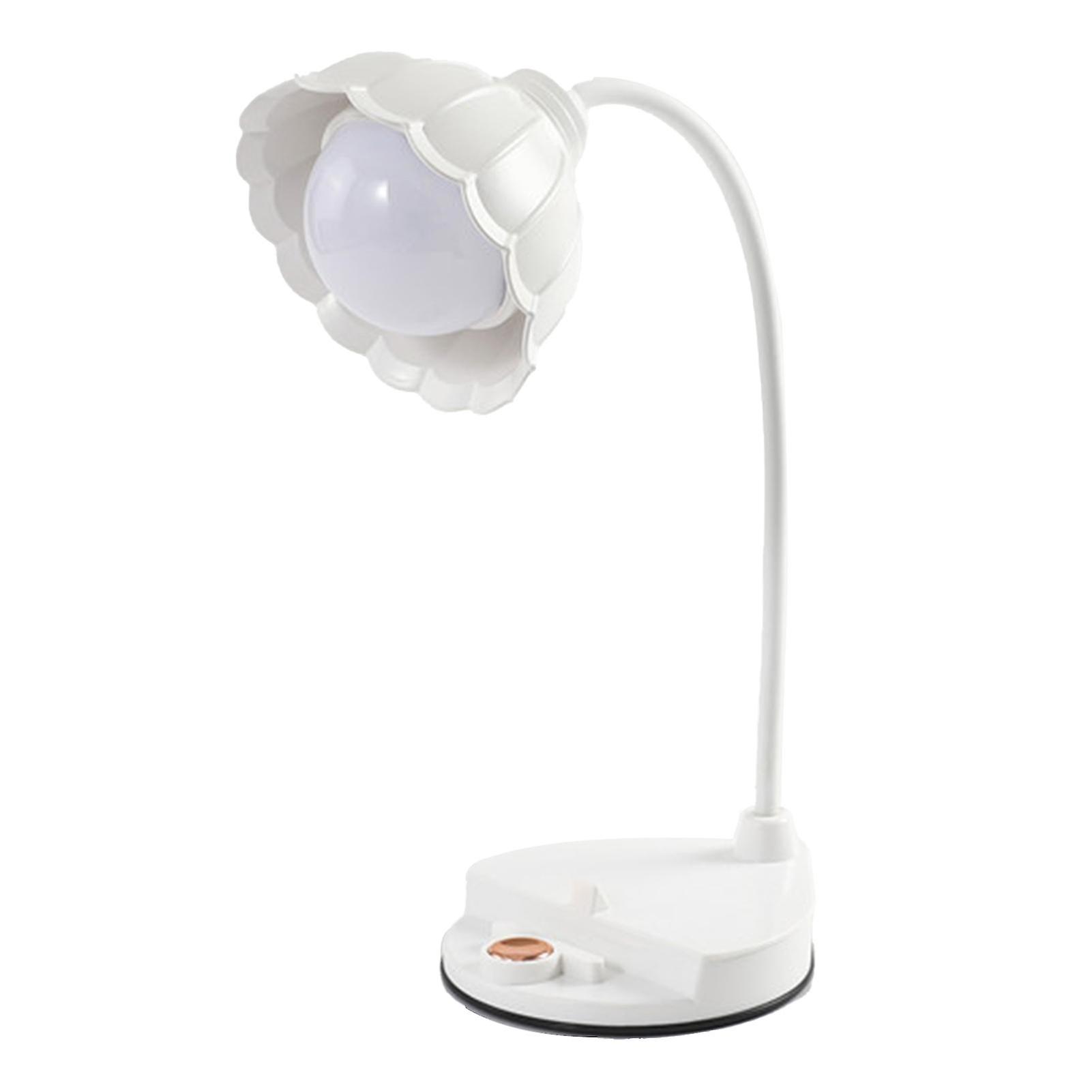 LED Reading Light Plastic Flower Shaped Touch Sensitive USB Charging Folding Table Lamp for Bedroom Dormitory