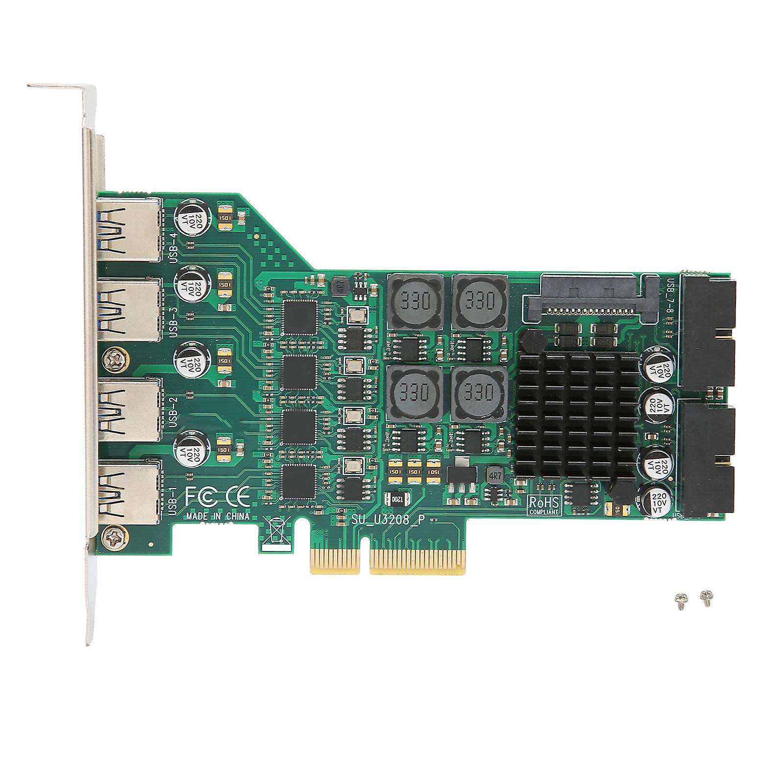 PCIE to USB 3.0 Expansion Card Independent 4 Channels 5Gbps USB3.0 3A Power Supply PCI Express USB 3.0 Card for Windows