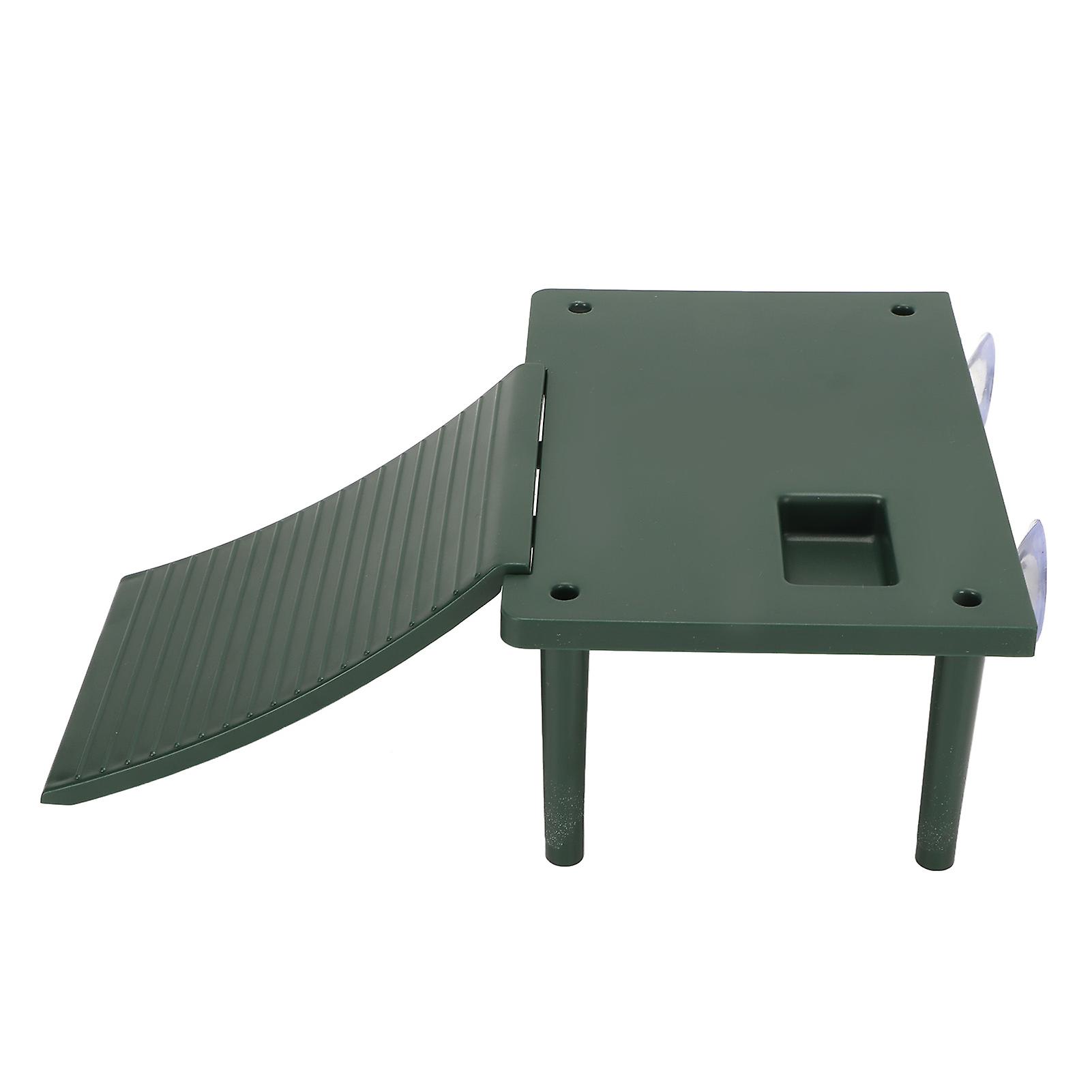 Turtle Basking Platform Exercise Climbing Ability Tortoise Resting Terrace with Climbing Ladder Green 