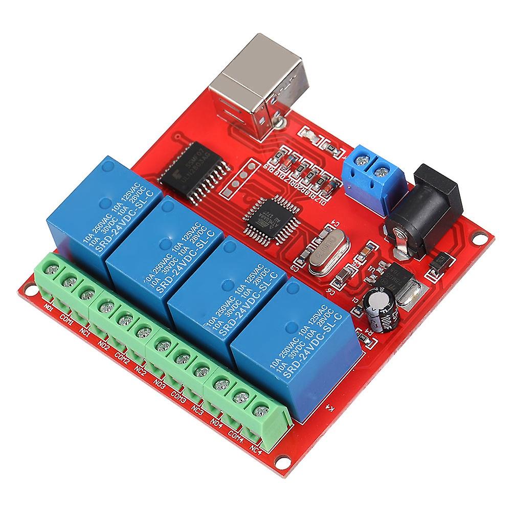 4-Channel 24V Computador USB Smart Switch Controller PC Relay Drive Módulo Expansion Board