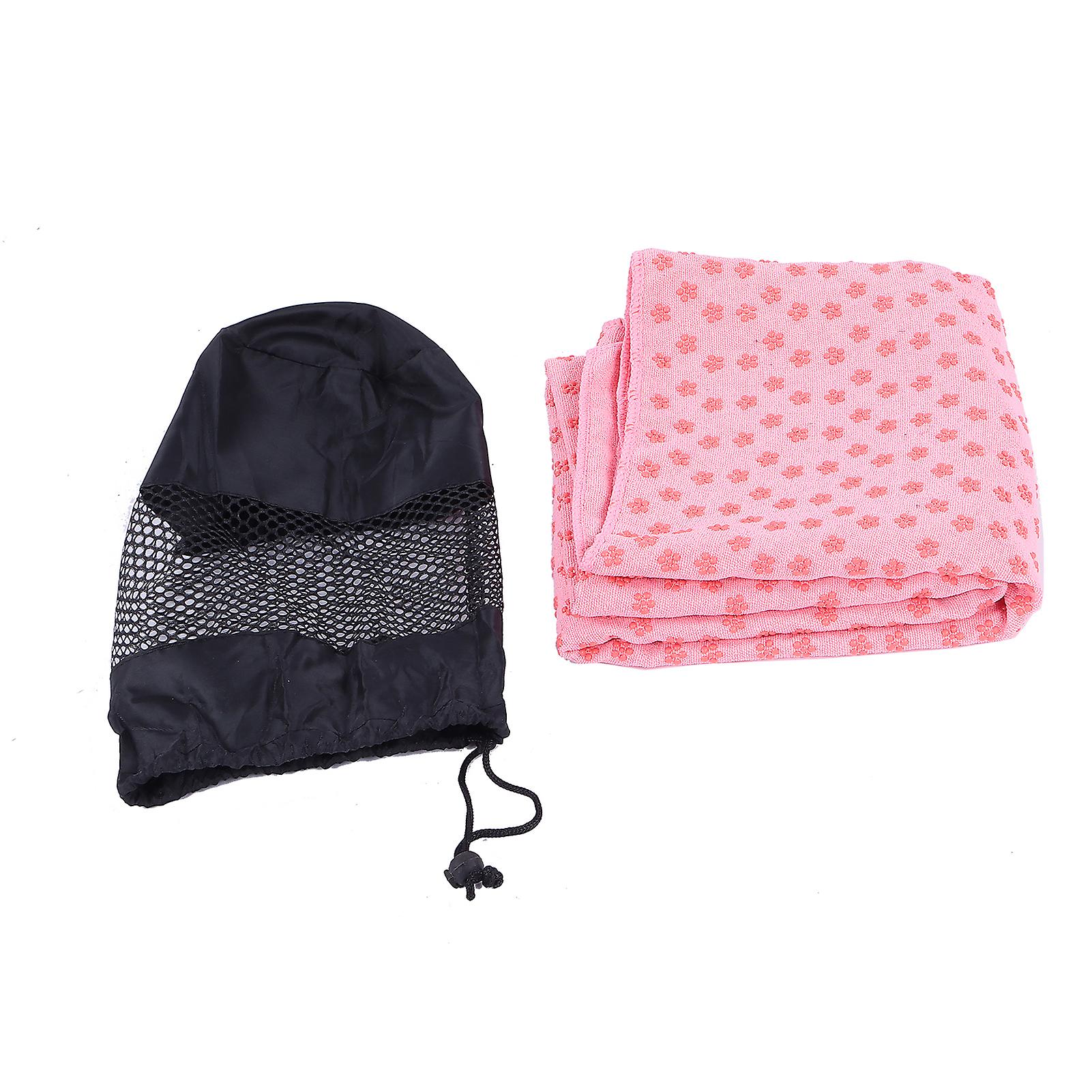 185cmx63cm NonSlip Yoga Mat Towel Yoga Sweat Absorbent Exercise Gym Mat Towel(Pink )