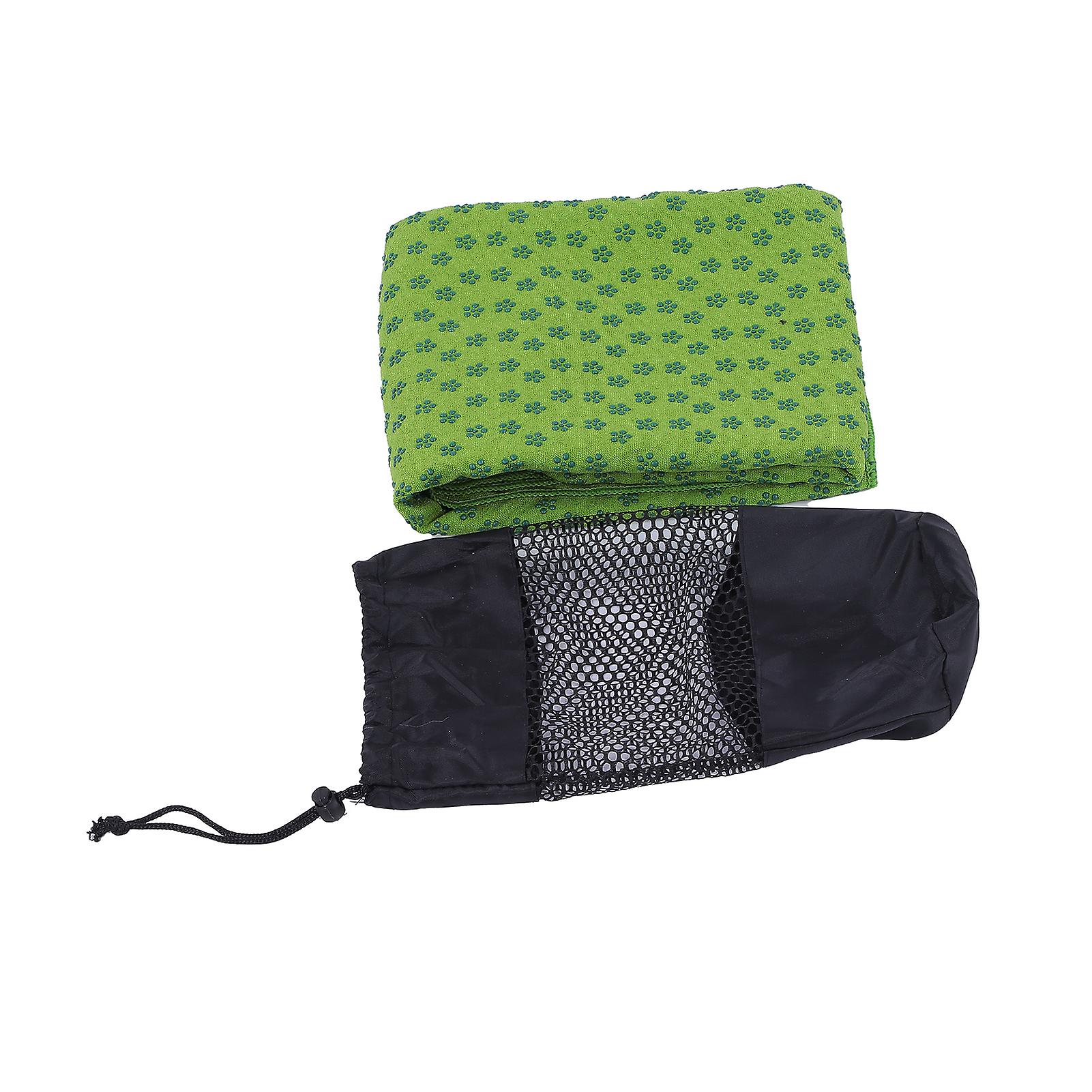 185cmx63cm NonSlip Yoga Mat Towel Yoga Sweat Absorbent Exercise Gym Mat Towel(Green )