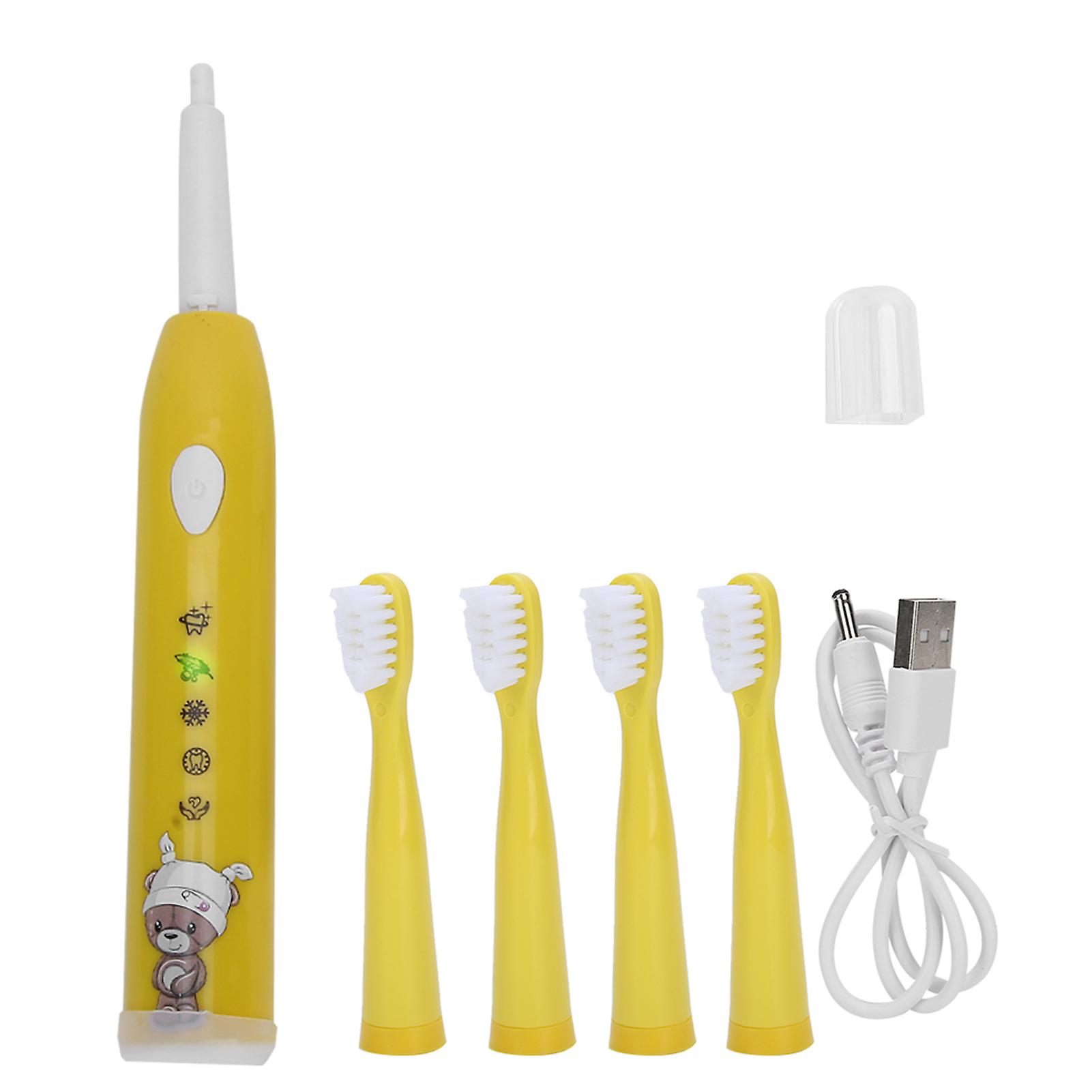 電気音波歯ブラシ家庭用充電式防水歯ホワイトニング電動歯ブラシ黄色