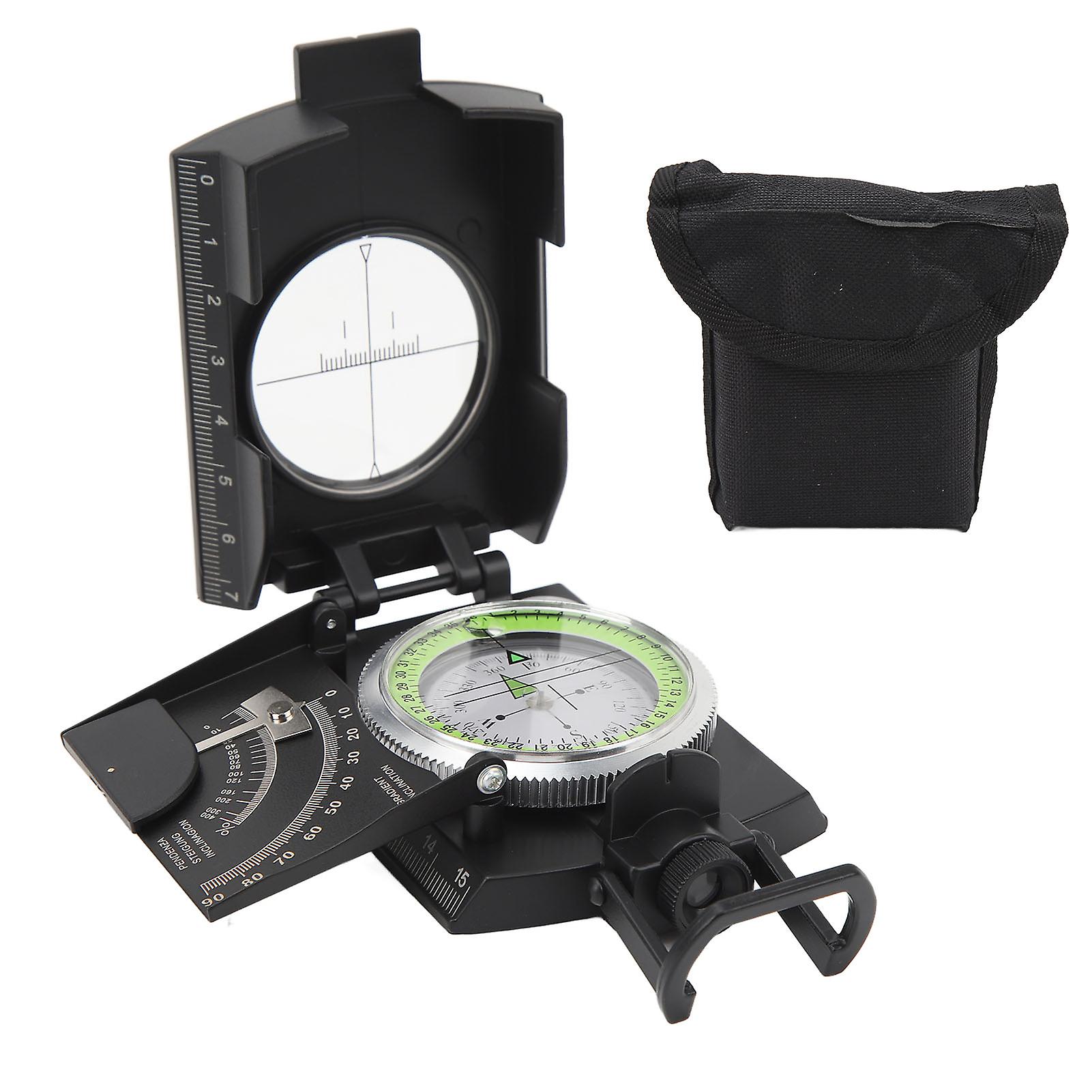 Versatile Black Compass with Scale, Inclinometer, and Glow-in-the-Dark Design