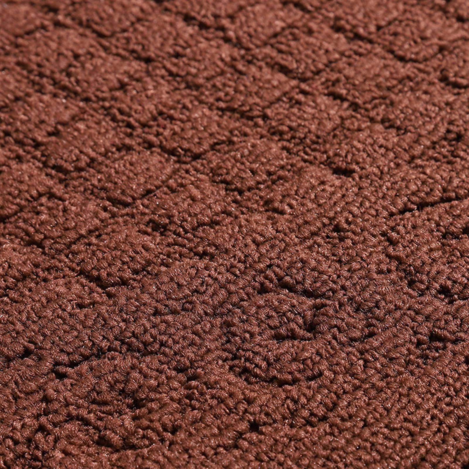 Half Circle Doormat 48x78cm Dark Coffee Polyester Fiber Mat