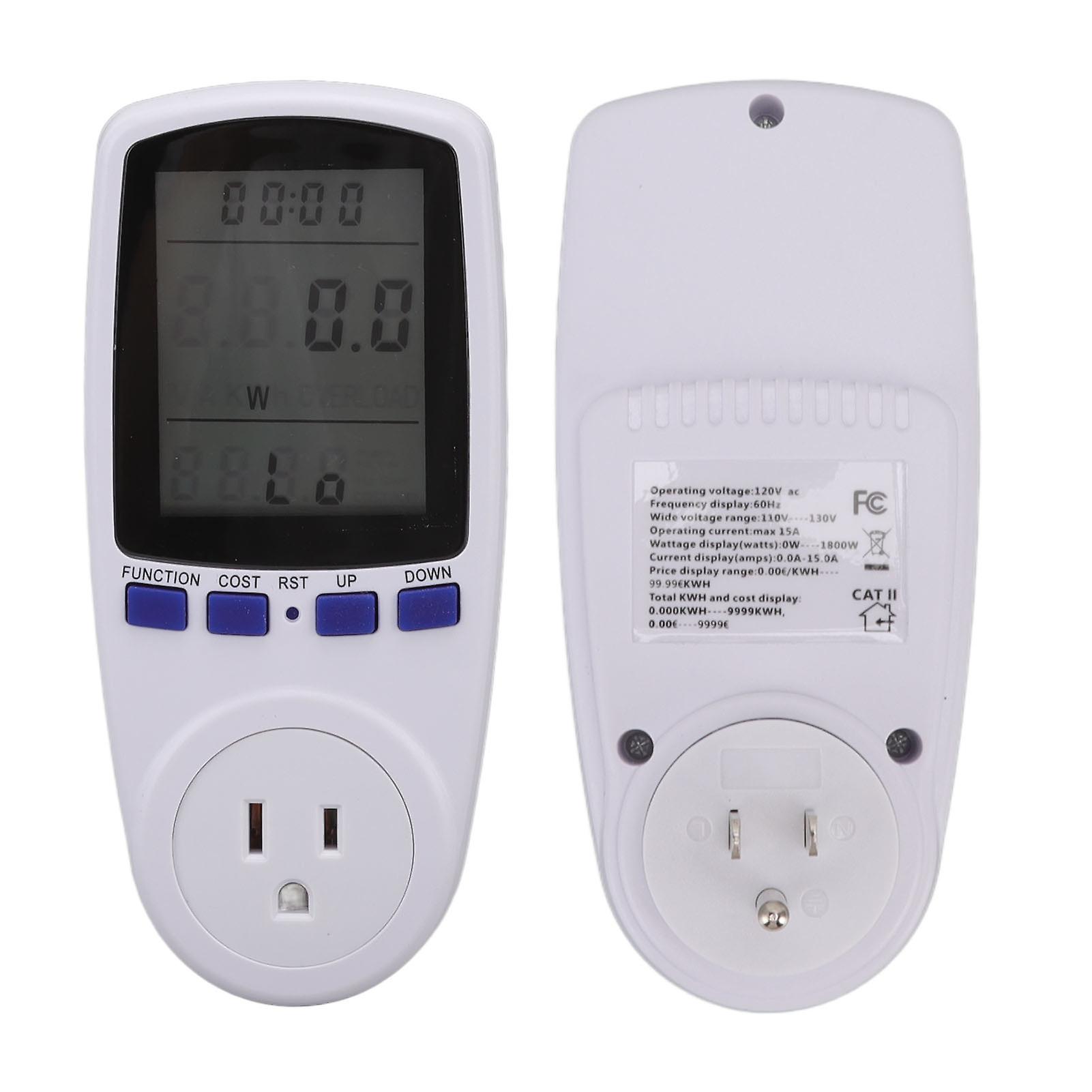 Watt Meter LCD Screen Alarm Function Overload Protection ABS Material Electricity Usage Monitor