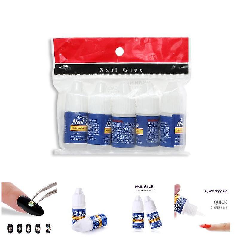 10 Pcs Nail Glue for UV Acrylic Rhinestones Stickers False Tips Nails Decoration