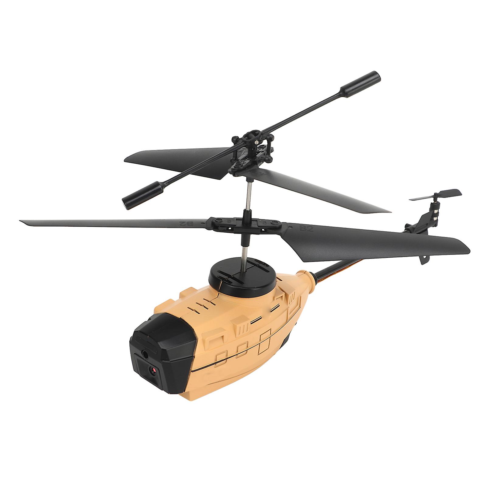 Remote Control Helicopter Automatic Obstacle Avoidance 4k Dual Camera High Definition Aerial Photography Helicopter Toy for Boys Adults Earthy Yellow