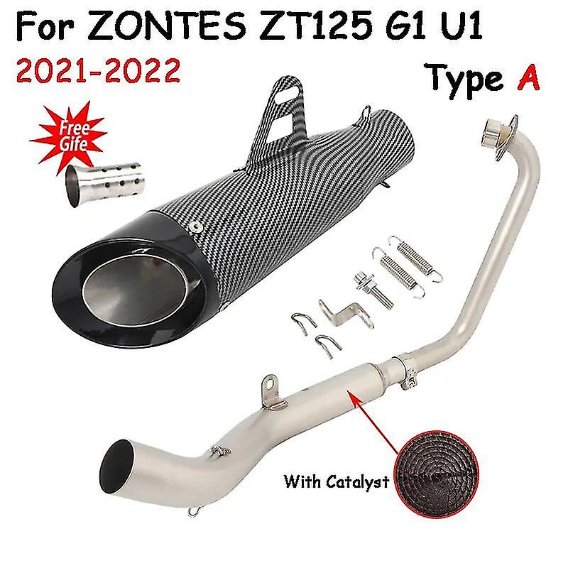 Motorcycle Exhaust Modified Catalytic Link Pipe Motocross Muffler Tube Db Killer For Zontes Zt125 U1 G1 Zt125 Z1 Z2 2021 - 2022