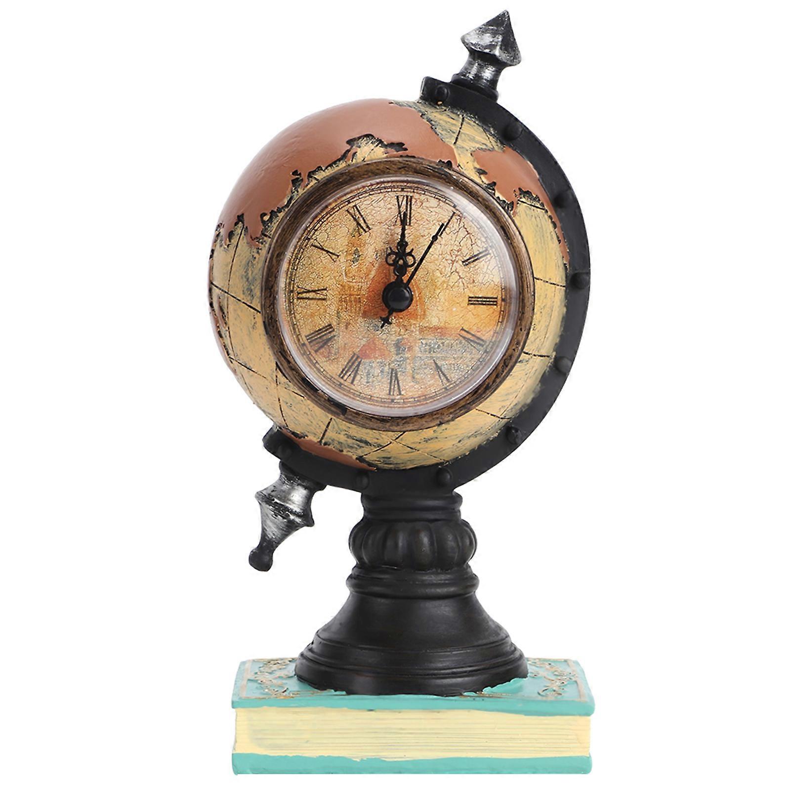 Nordic Style Globe Clock, Retro Resin, Decorations