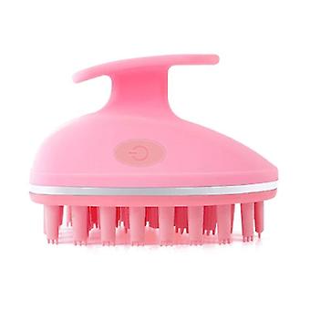 Brosse à cheveux Massage du cuir chevelu Shampooing Brosse, Brosse à cuir chevelu Lave-cheveux pour douche, Masseur de tête rechargeable Stress Relax, rose