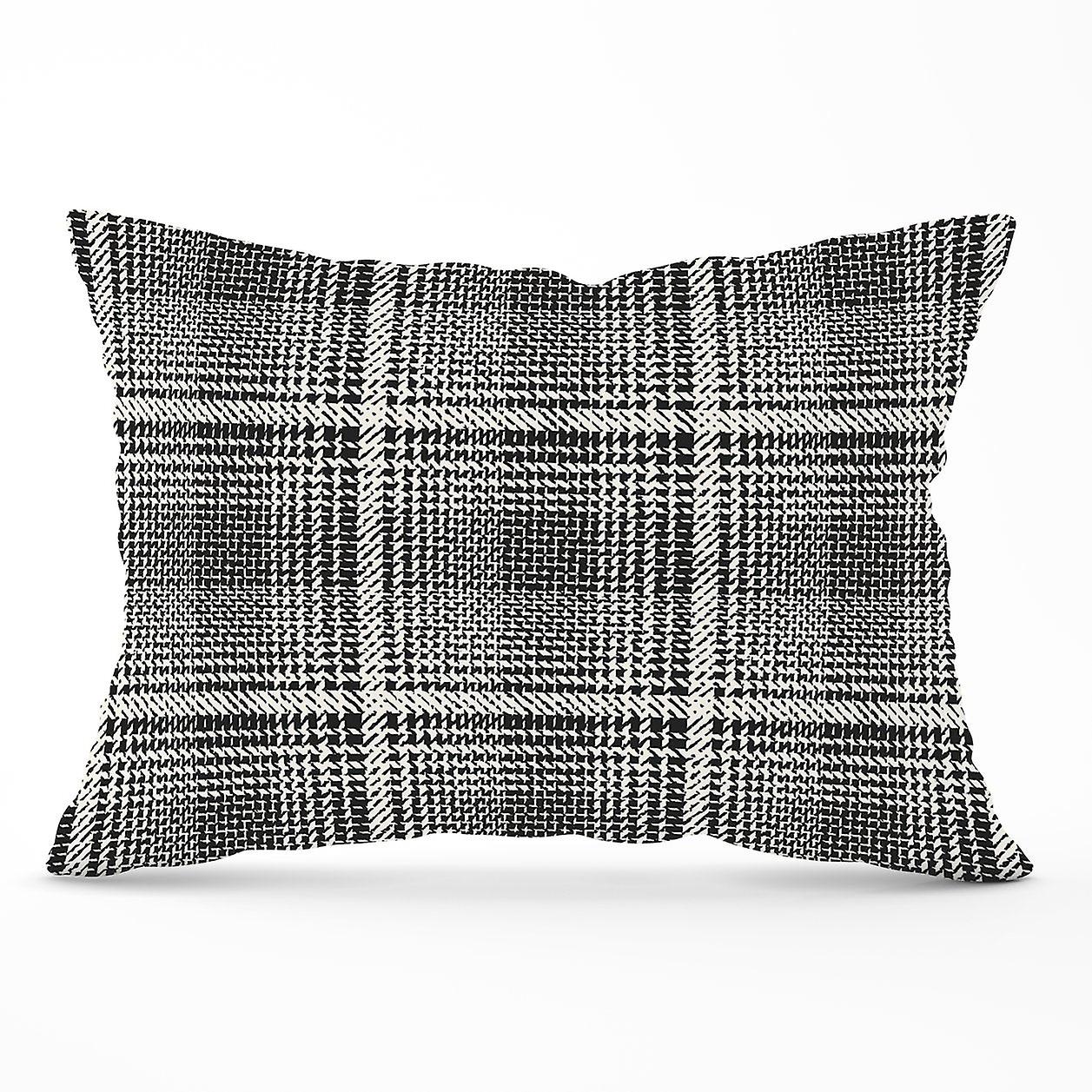 Monochrome Textured Checked Pattern Cushions
