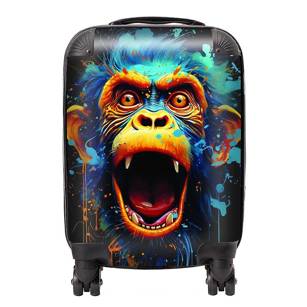 Crazy Monkey Face Splashart Suitcase