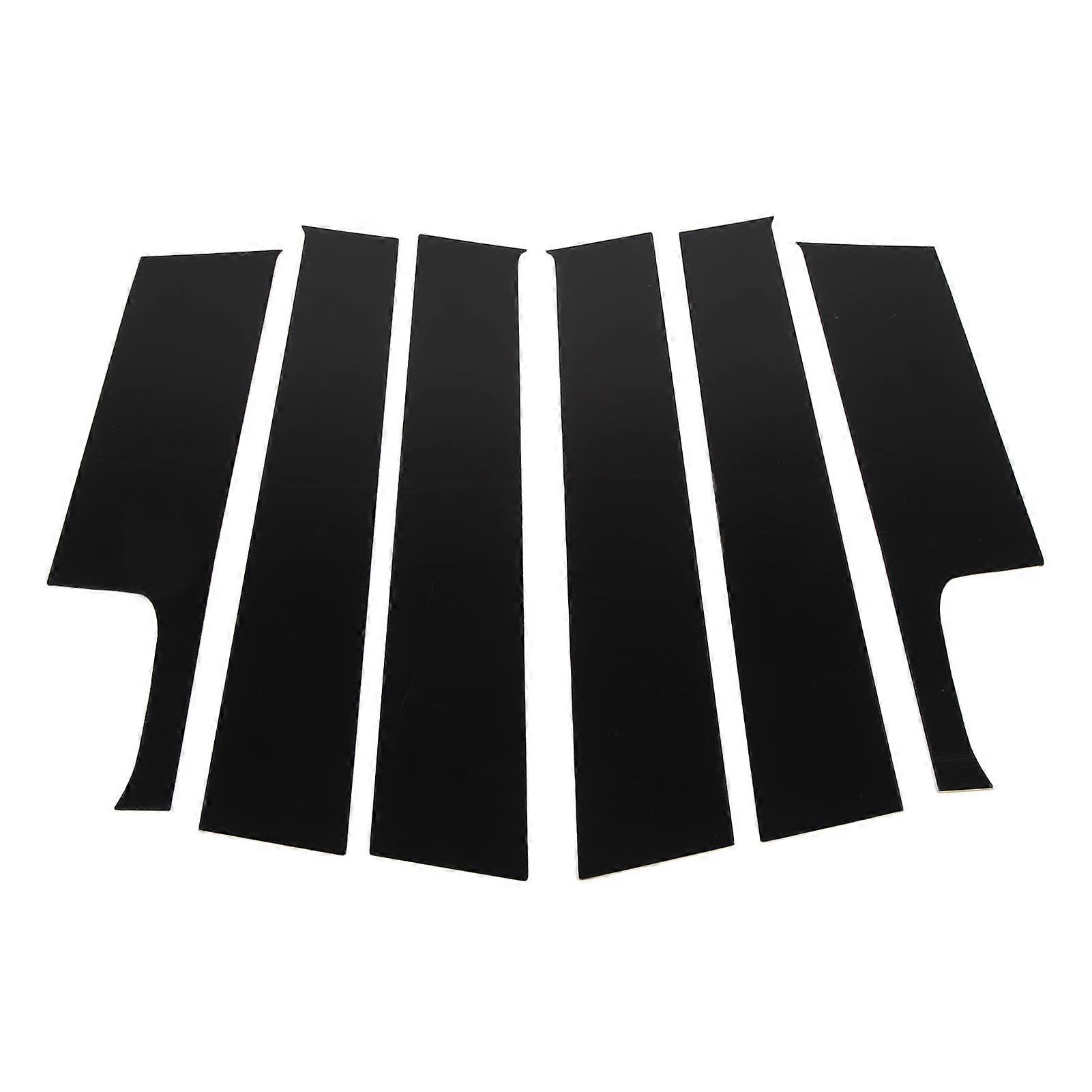 6Pcs B Pillar Posts Trim Glossy Black Firm Paste Exterior Window Decal for Vehicle