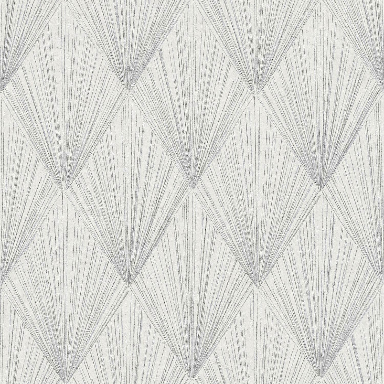 Graphic non-woven wallpaper wall Profhome 378641-GU slightly textured with graphical pattern matt white grey