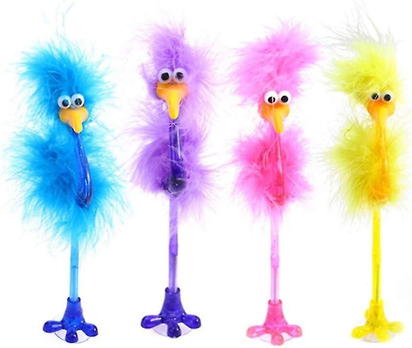 (Random color)4 pcs Plastic Ballpoint pen Ostrich shape Signature pens Cartoon pens for writing pens