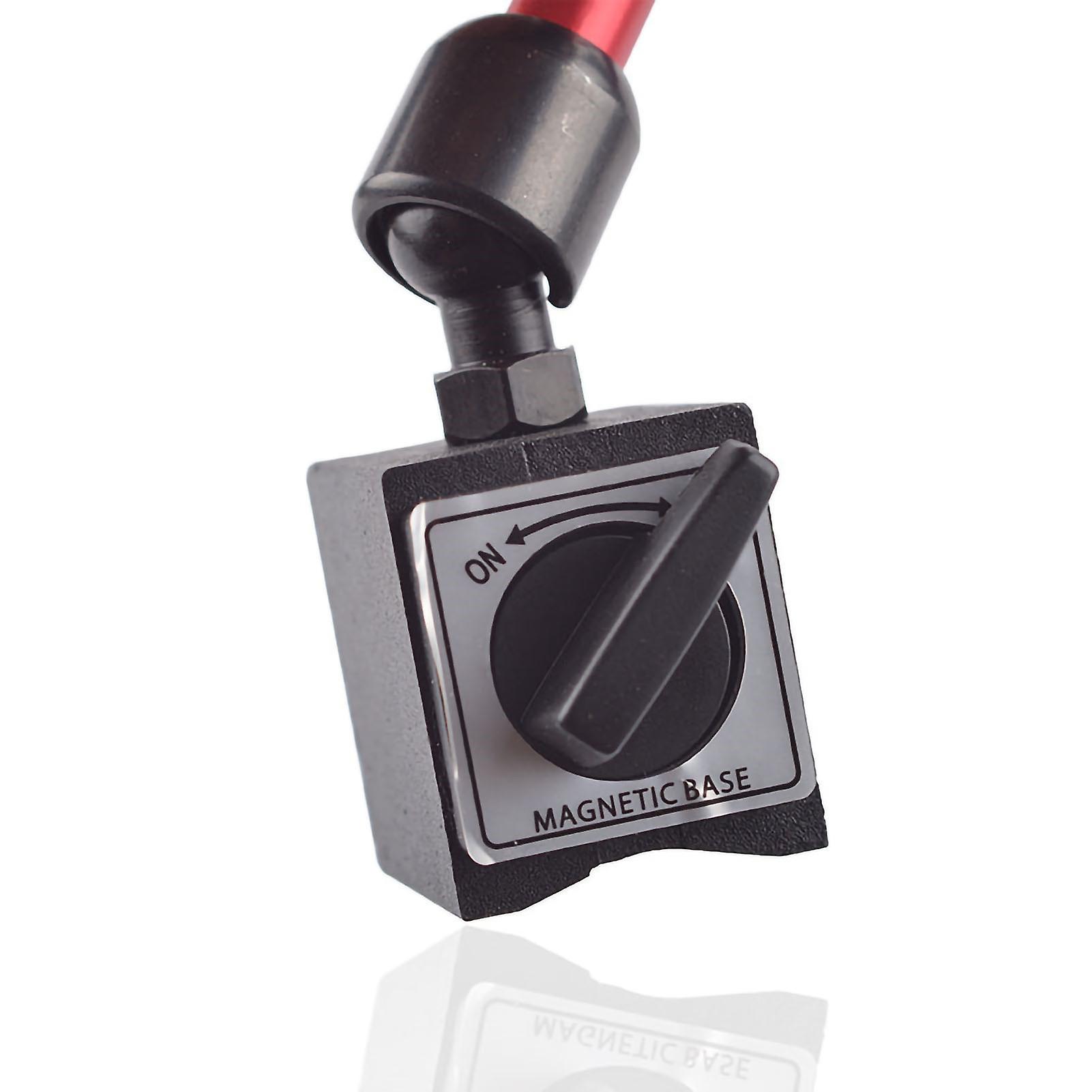 Dial Indicator Holder Magnetic Metal Base Stand Universal Flexible Adjustable Tool with Yellow Gauge BFB26WCM‑1 