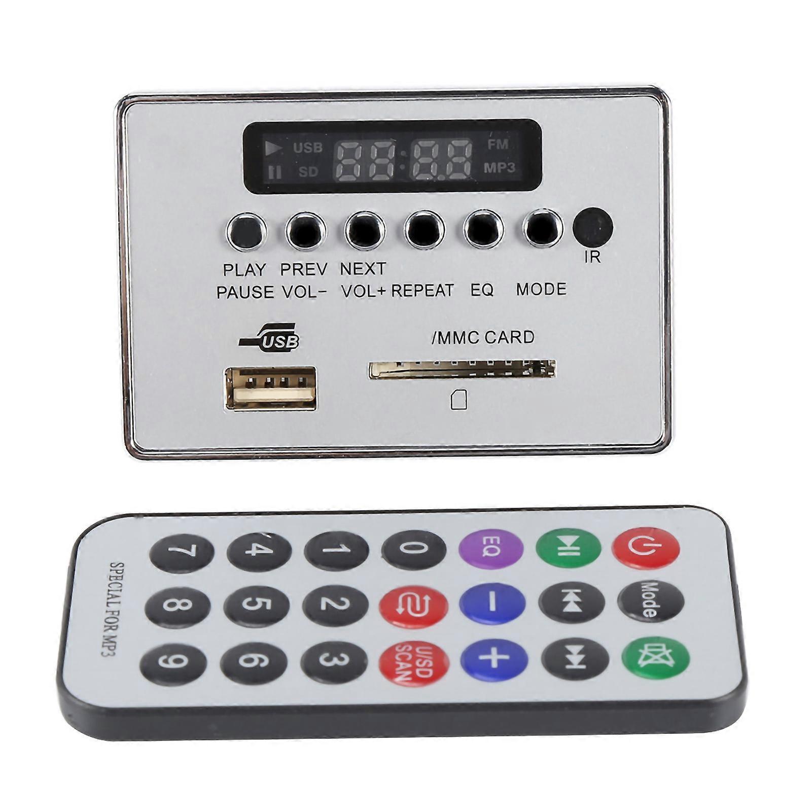 Bluetooth MP3 Decoder Board Audio Module USB Storage Memory FM Radio (Silver)