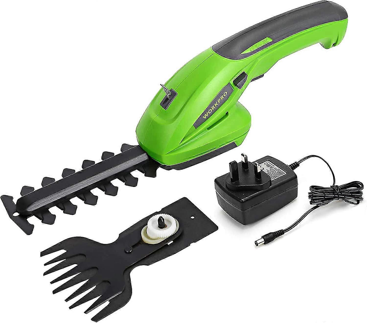 2-in-1 Cordless Hedge Trimmer & Grass Shear - 7.2V with 1500mAh Lithium-Ion Battery, 2 Attachment Blades Included for Gardening, Cutting, Trimming