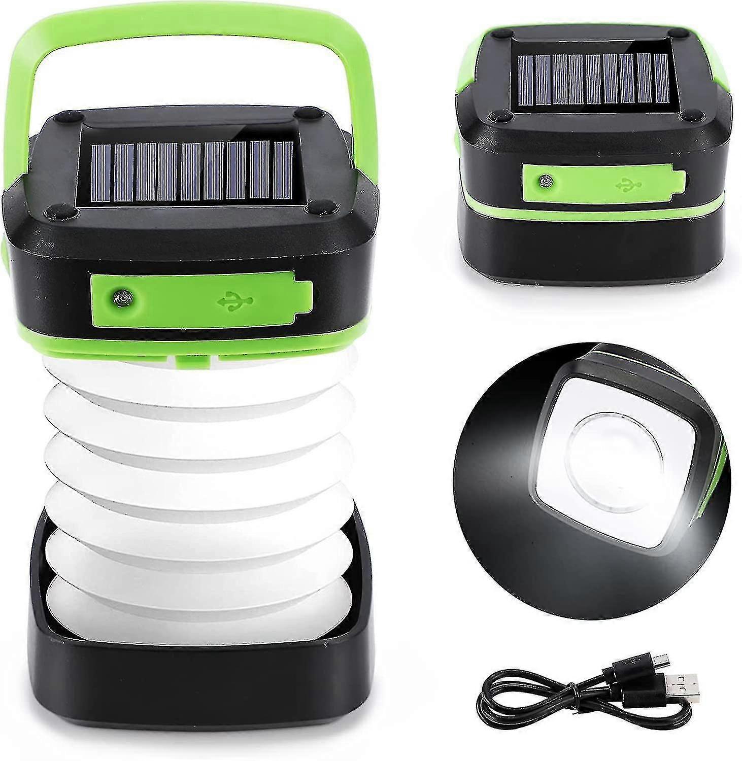 Foldable Camping Lantern Solar Usb Rechargeable Camping Lamp 3 Light Modes Led Torch For Hiking Emergency