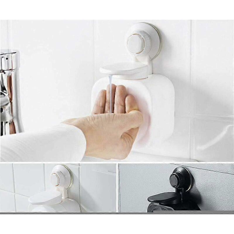 Soap Dispenser Soap Lotion Dispenser Wall Mounted ABS Hand Cleaner with Suction Cup for Shower Shampoo Hand Cleansing Soap (White)