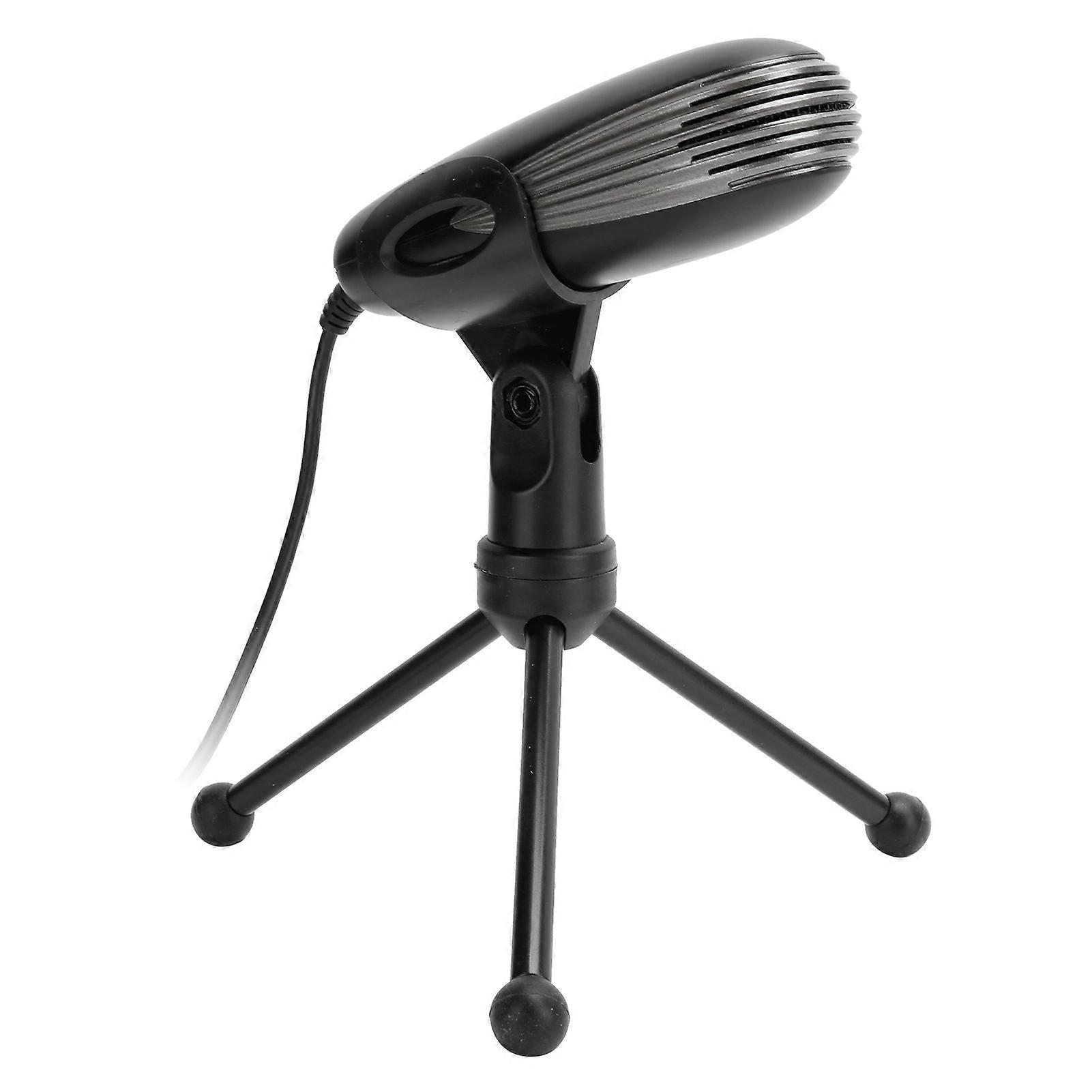 3.5mm Condenser Microphone Usb With Tripod Stand For Notebook Voice Chat Gaming Broadcastblack