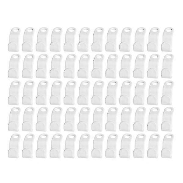 60x Haken für Kleiderbügel - Weiß Weiß