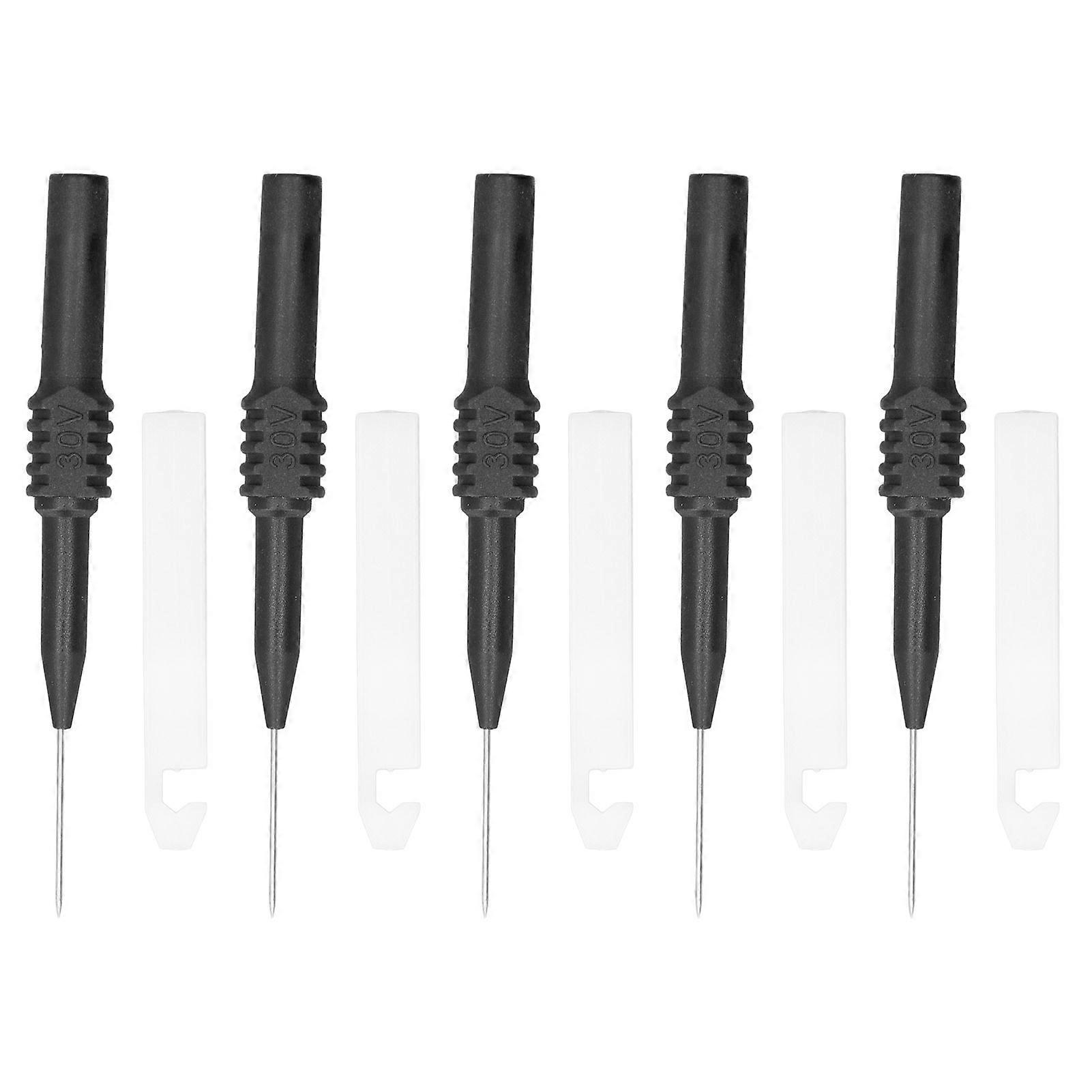 5Pcs Test Probe Piercing Needle 0.7mm with Sheath Testing Accessory Set Kit for MultimeterBlack