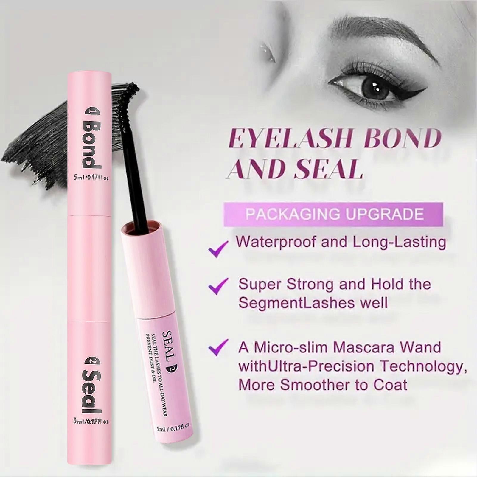Double-head False Eyelash Black Glue Non-smudged & Strong Hold Eyelash Glue & Transparent Sealer for False Lash Practice