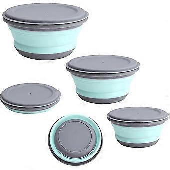 Pcs Pieghevole Dish Bowl Portable Camping Bowl with Lid Food Storage Pieghevole Lunch Box Salad Bowl for Outdoor Travel Camping Hiking Caravan